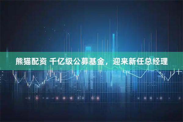 熊猫配资 千亿级公募基金，迎来新任总经理